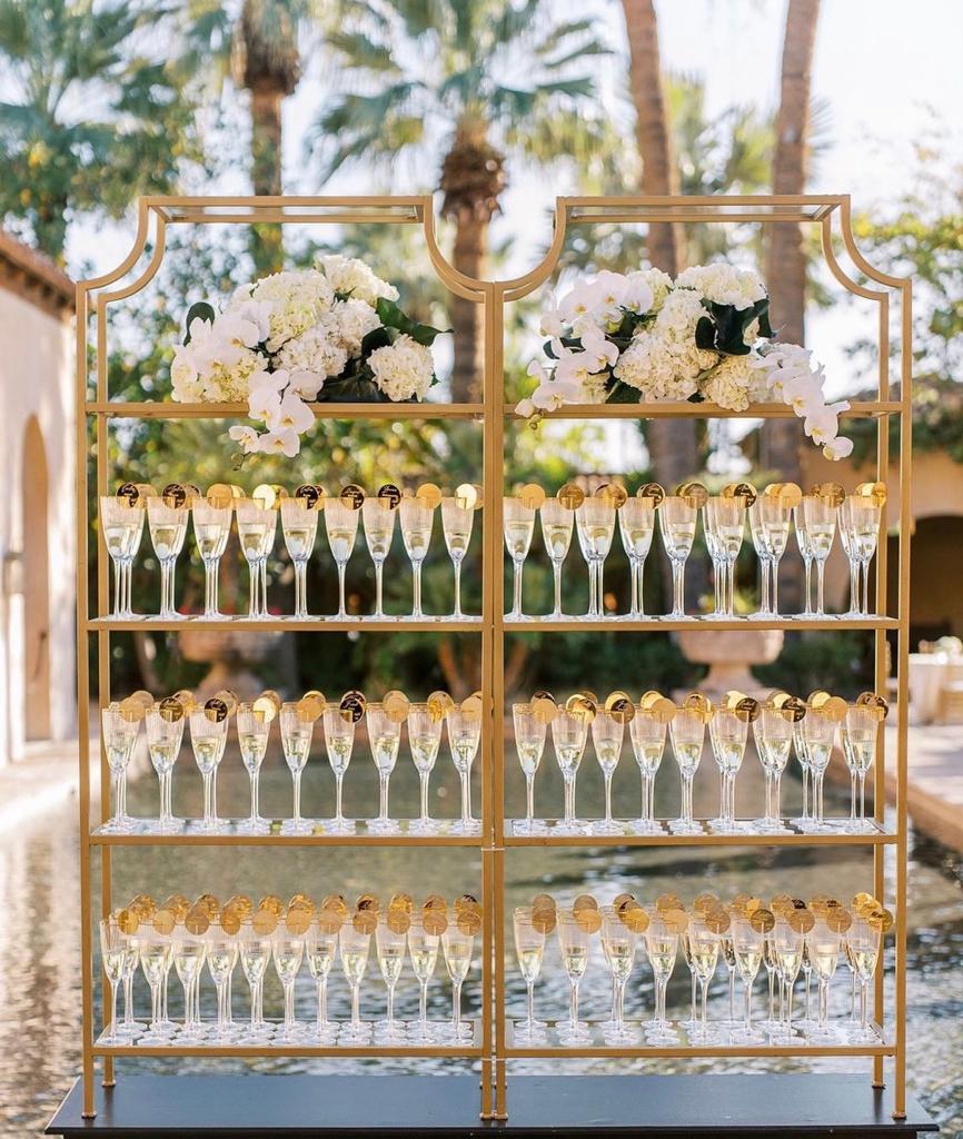 Elegant champagne wall experience
